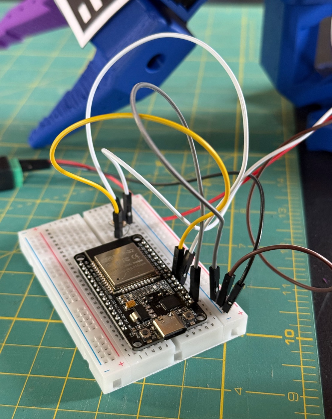 ESP32 microcontroller and Raspberry Pi — the brain and motor cortex